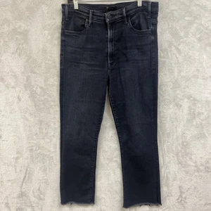 Mother Jeans Women’s 32 Black Hustler Ankle Gray Straight Crop High Rise - Picture 1 of 12