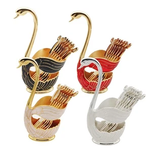 Swan Tableware Holder Base Silverware Caddy Display Spoons Flatware Set - Picture 1 of 29