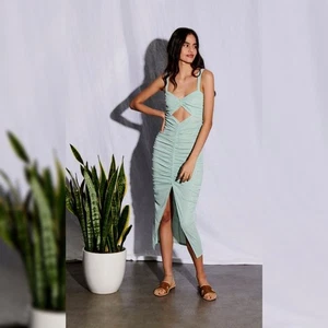 Saylor Merilyn Dress Star City Metallic Knit Green Women's Size Large - Picture 1 of 14