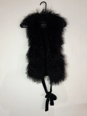 Linda Richards Luxury Black Tibetan Fur Vest Size S Excellent Condition. - Image 1 of 4