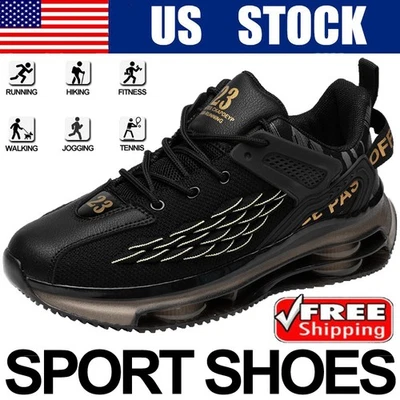 Mens Breathable Non-slip Sports Shoes Casual Athletic Running Walking Tennis Gym - Image 1 of 4