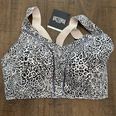 NWT! Victoria's Secret Sport "Angel Max" Sports Bra 32DDD Leopard Print - Image 1 of 4