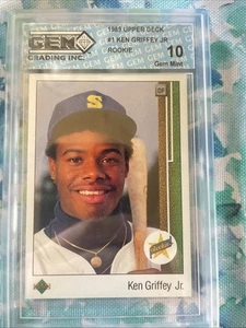 1989 Upper Deck #1 Ken Griffey Jr Rookie GEM Elite Graded 10 Pristine - Picture 1 of 2