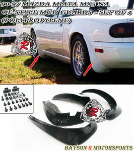 Kit de protectores contra salpicaduras con solapa de barro diseño 90-97 Mazda Miata MX-5 NA JDM (Juego de 4) - Imagen 1 de 2