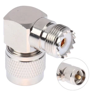 UHF Male PL-259 PL259 to UHF Female SO-239 SO239 Angle 90 RF Adapter connectBag - Afbeelding 1 van 12