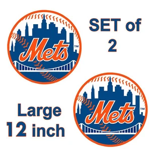 New York Mets cornhole decals 12 inches wide - Set of 2 - Indoor/Outdoor - Picture 1 of 1