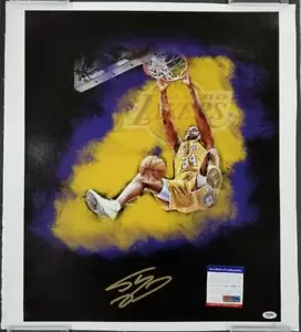 HOF Shaq Shaquille O'Neal autograph Lakers signed 18x24 Canvas Photo PSA/DNA COA - Picture 1 of 1