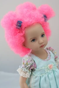 Darling New Wig for Dianna Effner Little Darling doll PINK short FUN WIG! - Imagen 1 de 2