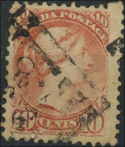 Canada Used F+ 10c Scott #45a 1893 Small Queen Stamp - Picture 1 of 2