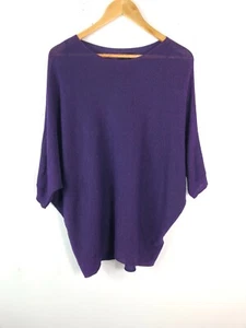 Phase Eight Blouse Ladies Size M Purple Metallic Bat Wing Top Sparkle Light Knit - Picture 1 of 7