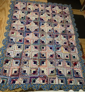 VINTAGE QUILT HAND- STITCHED 85 in X 64 in 30-40s Cotton Fabric basted only - Picture 1 of 16