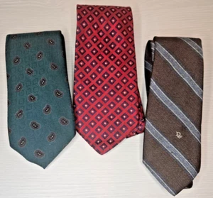 3 Classic Vtg Neckties Christian Dior Talbott Studio XMI Nordstrom Silk Wool - Picture 1 of 12