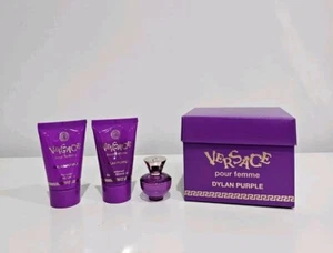 Versace Dylan Purple Pour Femme Gift Set EDP 5ml + Shower Gel + Body Lotion. New - Picture 1 of 3