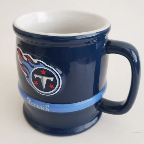 Tennessee Titans Coffee Cup Mug 3D Embossed Blue 14 oz NFL 2000 Titans Logo AFC Cover