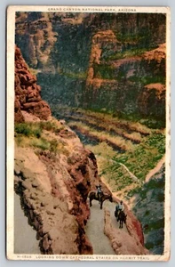 Postal - Parque Nacional del Gran Cañón de Arizona jinetes en Hermit Trail 92 - Imagen 1 de 3