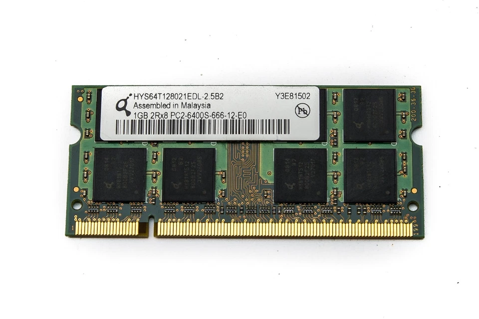 Memoria RAM PC SO-DIMM 1GB PC2-6400S-666 Portatile Laptop Notebook - Immagine 1 di 1