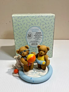 Cherished Teddies Summertime of Friendship and Fun Figurine Bears Chrislove Exc - Picture 1 of 6