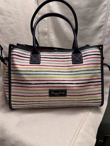 Dooney & Bourke Multi WaterColor Stripes Small Tote  BMSTR2921 MUMR W/ Reg MINT - Picture 1 of 5