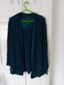 Ann Harvey Jacket And Vest Set. Teal - Picture 1 of 10