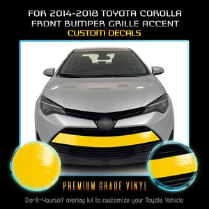 For 2014-2018 Toyota Corolla Front Bumper Accent Graphic Overlay - Glossy Vinyl - Picture 1 of 21