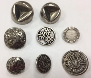 METAL BUTTONS x 4 retro antique silver Shank back unusual design QUALITY 15-22mm - Picture 1 of 11