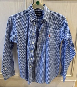 Ralph Lauren Boy’s Blue Gingham Long Sleeve Shirt Size Small (8-10 YRS) - Bild 1 von 4