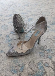 Womans Size 10 Blue by Betsey Johnson Stela Stiletto Glitter Pumps Wedding Prom - Picture 1 of 9