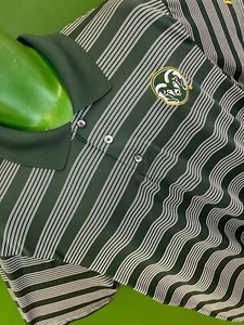 NCAA Colorado State Rams Striped Golf Polo Shirt Men's Large - Picture 1 of 3