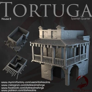 Dark Realms Tortuga Haus 8 Cuartos Españoles Mesa 28-32mm - Imagen 1 de 1