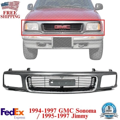 Rejilla delantera pintada carcasa plateada e inserto gris para 94-97 GMC Sonoma/95-97 Jimmy Foto 1 de 4
