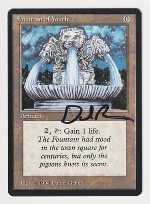 Signed Fountain of Youth Proof LP The Dark Artist Daniel Gelon 1994 MTG Magic AP - Image 1 of 2