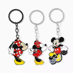 Lot 10 pcs mickey minnie Metal Enamel Pendant Keychain Jewelry Accessories DIY - Picture 1 of 3