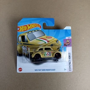 2024 Hot Wheels '60 Fiat 500D modifiziert #117 gelbe kurze Karte - Bild 1 von 2