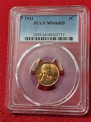 1941 LINCOLN WHEAT BACK CENT PCGS MS 66RD                              #MF-T6149 - Image 1 of 2