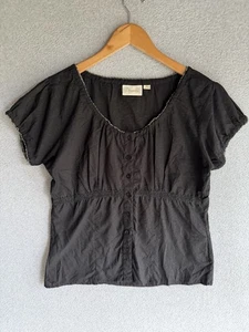 Shyanne Bluse Damen Medium schwarz Rüschen Plissee Babydoll Western Rodeo - Bild 1 von 7