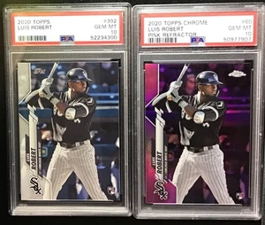 2020 Topps Chrome Luis Robert Rookie Pink Refractor & Base Lot #60 💎 PSA 10 RC - Bild 1 von 1