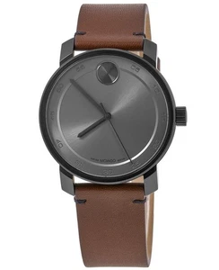 Nuevo reloj para hombre Movado Bold Access esfera gris correa de cuero 3600917 - Imagen 1 de 4