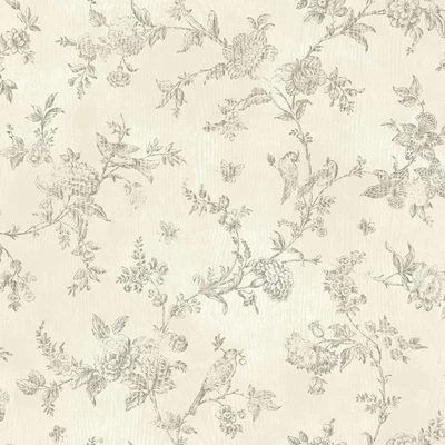 Brewster CCB02193 French Nightingale Cream Trail Wallpaper - Image 1 of 2