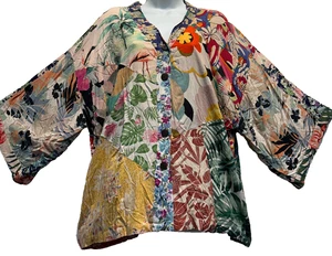 Nuevo con etiquetas HILOS SAGRADOS parche hippie boho funky rayón kimono TOP TÚNICA 2X Envío gratuito - Imagen 1 de 6