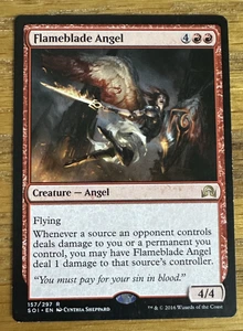MTG Shadows Over Innistrad, Flameblade Angel -- Light Played - Picture 1 of 2