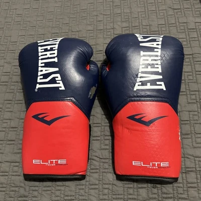 Guantes de Entrenamiento Everlast Elite Estilo Profesional - Azul Marino/Rojo Grande 14 Onz Entrenamiento de Boxeo  Foto 1 de 4