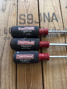 3pc Sears Craftsman USA Grip N Drive Screwdrivers 41745  Rare Slotted - Picture 1 of 4