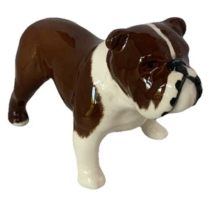 Beswick England Bosun British Bulldog Brown & White Glossy Dog Figure EUC - Picture 1 of 9