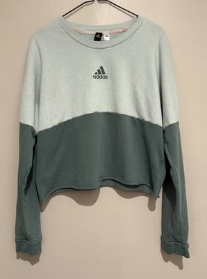 Adidas Suéter Recortado Mujer Extra Grande XL Verde Manga Larga Atlético Foto 1 de 4