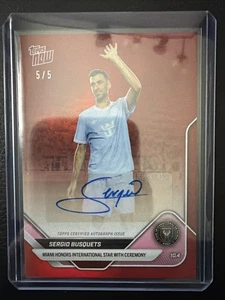 Sergio Busquets - 2025 MLS Topps NOW - Card 106B Red Foil Auto Autograph 5/5 - Picture 1 of 1