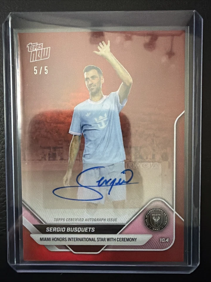 Sergio Busquets - 2025 MLS Topps NOW - Card 106B Red Foil Auto Autograph 5/5 - Image 1 of 1