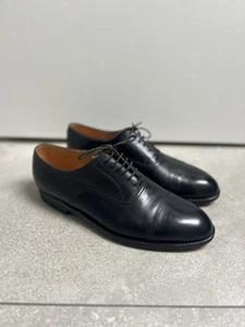Saint Crispins Black Black Leather Oxford Shoes Men's UK 8 US 8.5 EU 42 - Picture 1 of 12