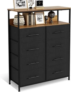 Chest of Drawers, Dresser for Bedroom with 8 Fabric Drawers, Tall Storage Organ - Picture 1 of 7
