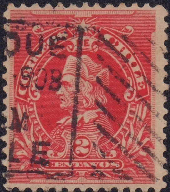 CHILE 1901 COLUMBUS FOREING FANCY CANCEL - Image 1 of 1
