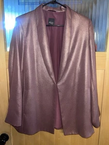 NWOT Marina Rinaldi Women's Pink Shimmer Cera Hook Closure Jacket Size 12 - Picture 1 of 4